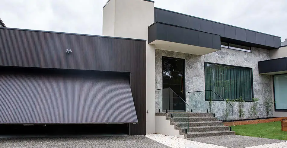 Tilt garage door on a contemporary property